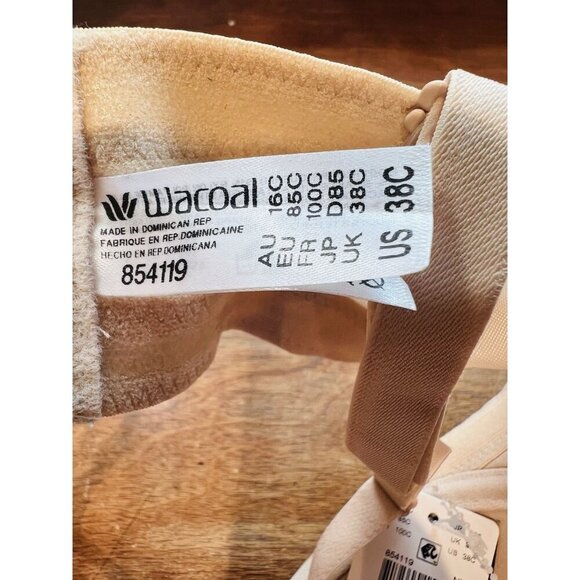 Wacoal Red Carpet Strapless Underwire Bra Sand 38C Convertible Style# 854119 - Picture 6 of 8